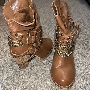 Embellished western booties